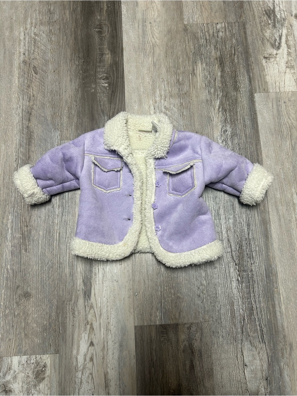 b.t. kids Faux Suede Lavender Lined Coat Size 24 Months